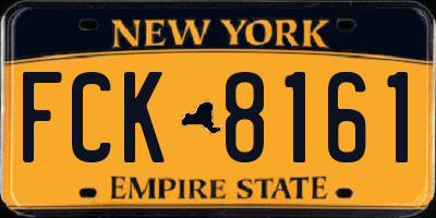 NY license plate FCK8161