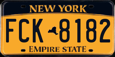 NY license plate FCK8182