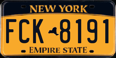 NY license plate FCK8191