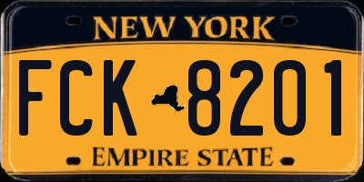 NY license plate FCK8201