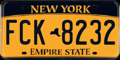 NY license plate FCK8232