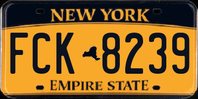 NY license plate FCK8239