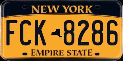 NY license plate FCK8286