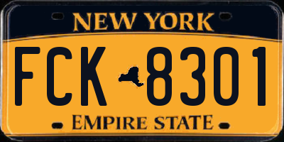 NY license plate FCK8301