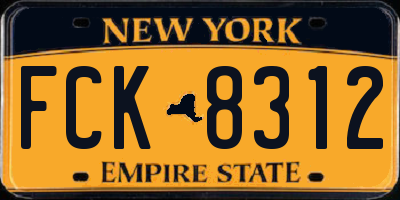 NY license plate FCK8312