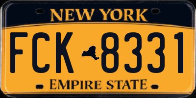 NY license plate FCK8331