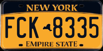 NY license plate FCK8335