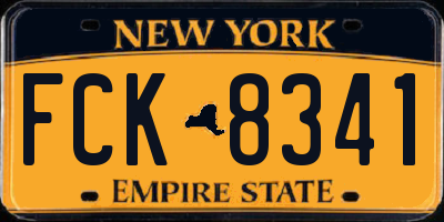 NY license plate FCK8341