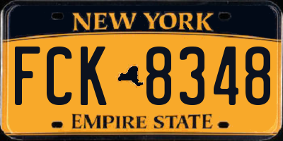 NY license plate FCK8348