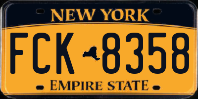 NY license plate FCK8358