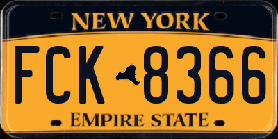 NY license plate FCK8366