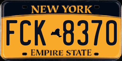 NY license plate FCK8370