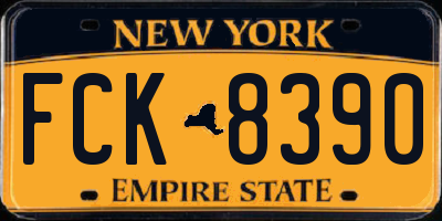 NY license plate FCK8390