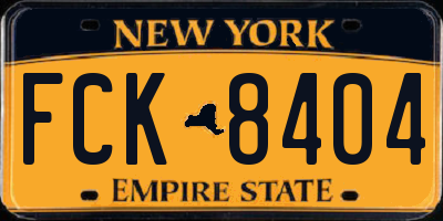 NY license plate FCK8404