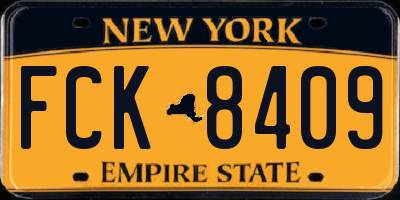 NY license plate FCK8409