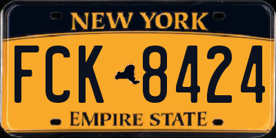 NY license plate FCK8424