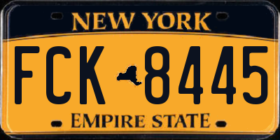 NY license plate FCK8445