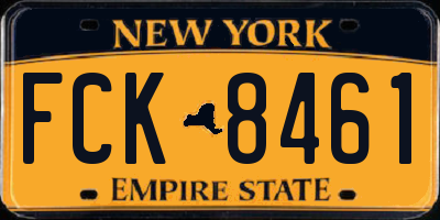 NY license plate FCK8461