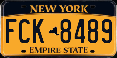NY license plate FCK8489
