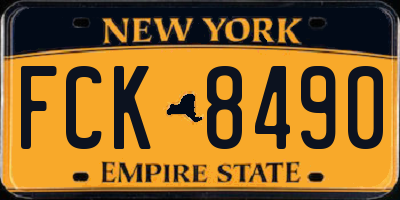 NY license plate FCK8490