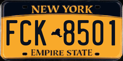 NY license plate FCK8501