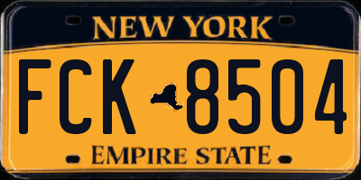 NY license plate FCK8504