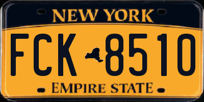 NY license plate FCK8510