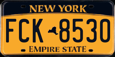 NY license plate FCK8530