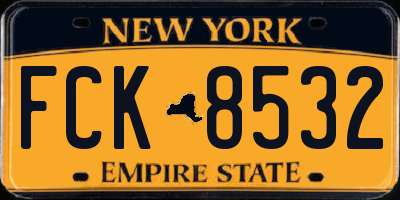 NY license plate FCK8532
