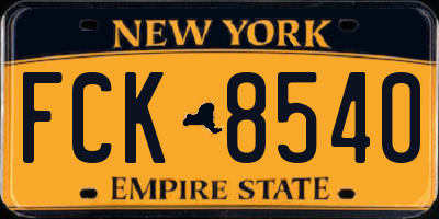 NY license plate FCK8540