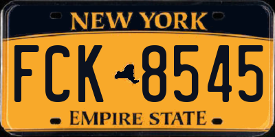 NY license plate FCK8545