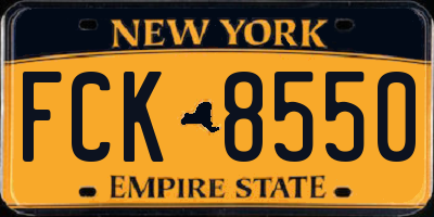 NY license plate FCK8550