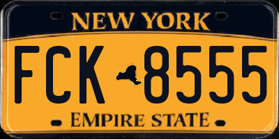 NY license plate FCK8555