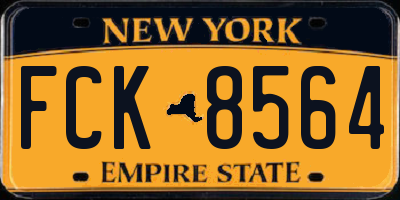 NY license plate FCK8564