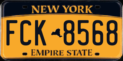 NY license plate FCK8568