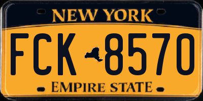 NY license plate FCK8570