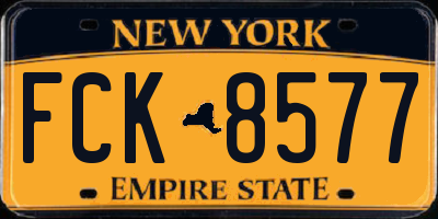 NY license plate FCK8577
