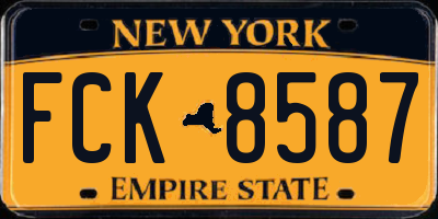NY license plate FCK8587