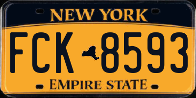 NY license plate FCK8593