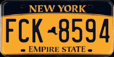 NY license plate FCK8594