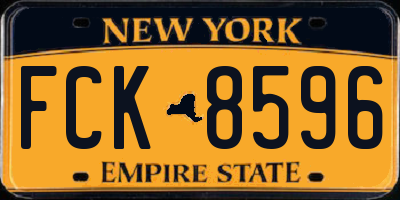 NY license plate FCK8596