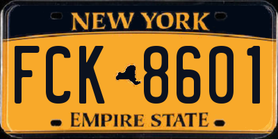 NY license plate FCK8601
