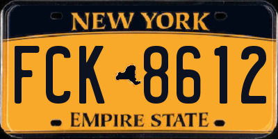 NY license plate FCK8612