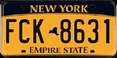 NY license plate FCK8631