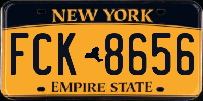 NY license plate FCK8656
