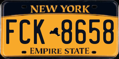 NY license plate FCK8658