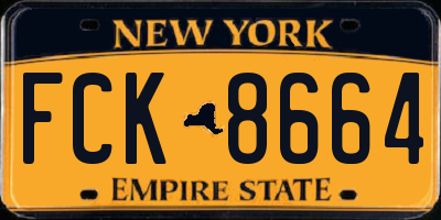 NY license plate FCK8664
