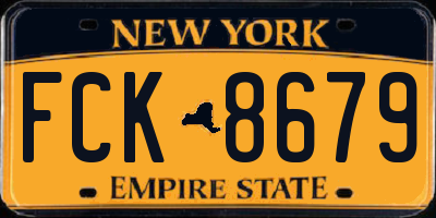 NY license plate FCK8679