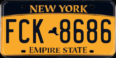 NY license plate FCK8686