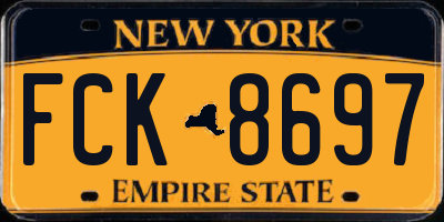 NY license plate FCK8697